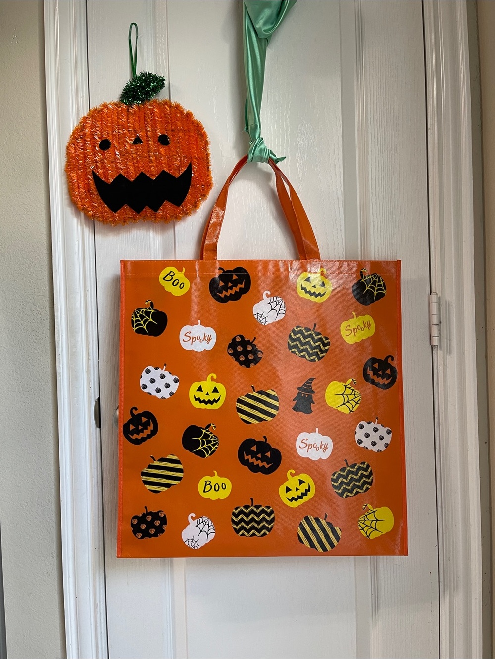 Halloween Pumpkin Treat Bag β Orange Spooky Design